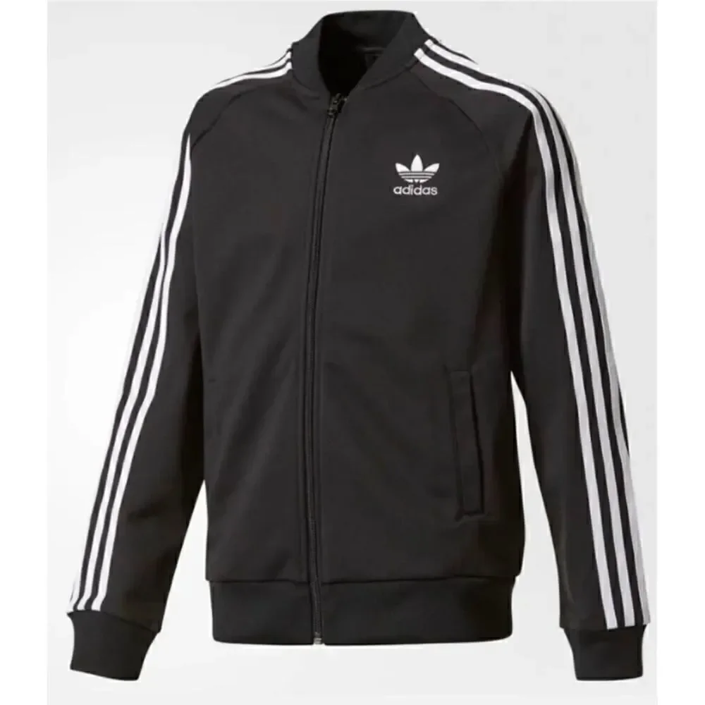 Boys Adidas 3-stripe zip front training jacket sz S
